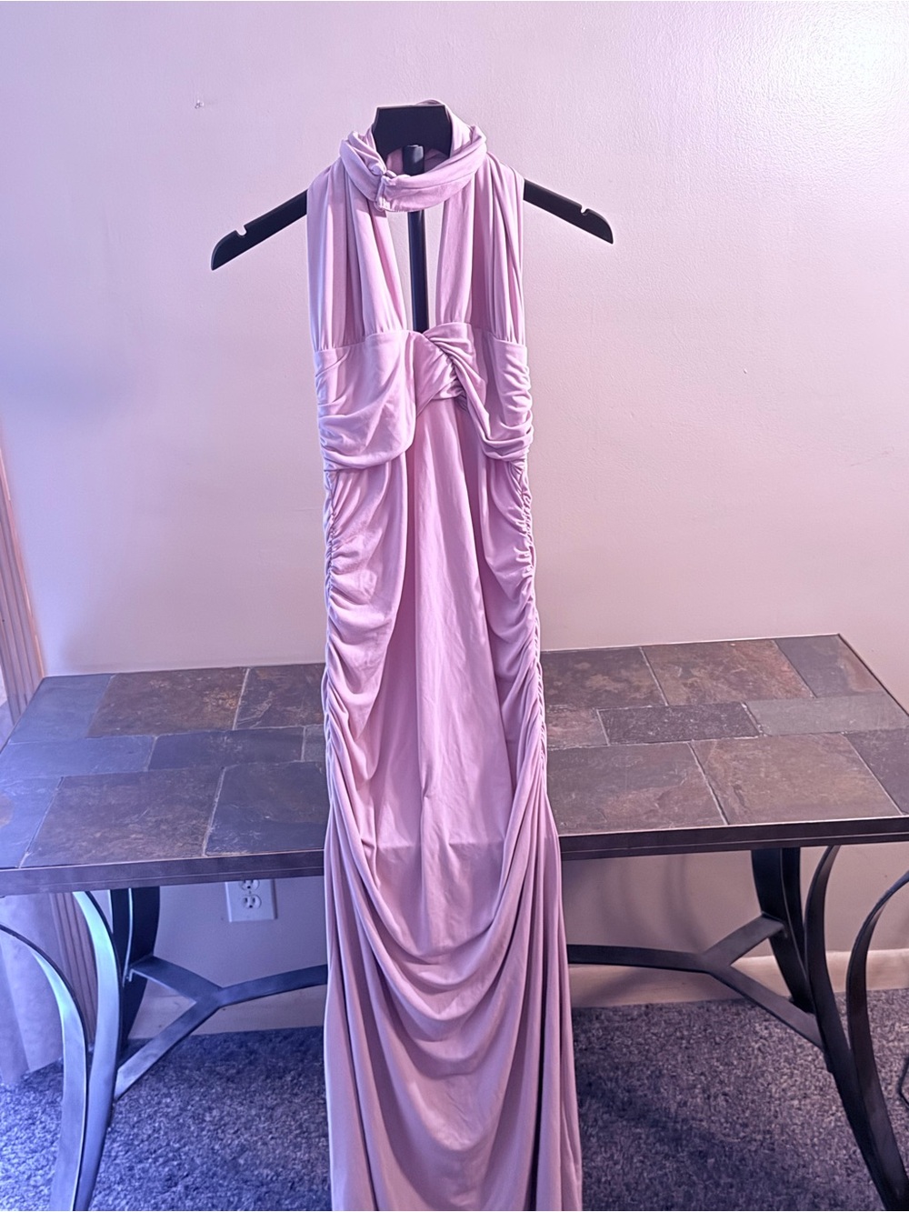 ASOS Blush Halter Twist Maxi Dress